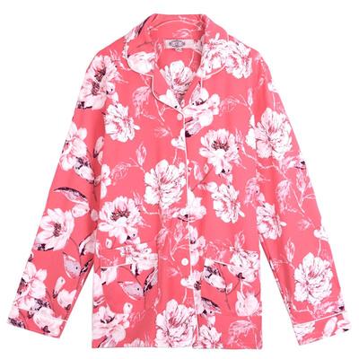 美标全棉春秋款睡衣秋季针织翻领