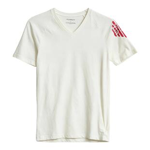 Emporio Armani 男士V领插肩袖袖标修身短袖T恤上衣银泰 301596