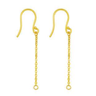 百泰黄金光面耳钩足金999弯钩耳钉DIY配饰O字链半成品5G耳坠配件