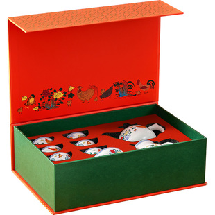 点都德同款茶具鸡缸杯茶具礼盒茶盘套装茶楼家用陶瓷茶壶盖碗茶杯