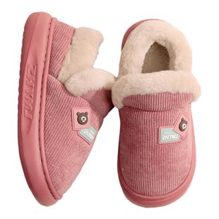 钟意美佳棉拖鞋女新款简约包跟家居男款室内毛绒保暖厚底防滑棉鞋