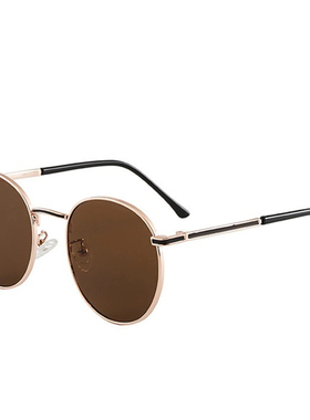 复古圆形墨镜女韩版潮男茶色防晒