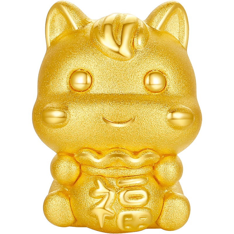 周六福黄金5d硬金生肖转运珠女款定价福马献宝黄金手串生肖马手绳