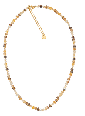 美拉德复古天然虎眼石串珠项链