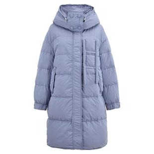 奥莱专柜品牌撤柜正品 HZ冬装2025新款 时尚潮流长款连帽羽绒服女