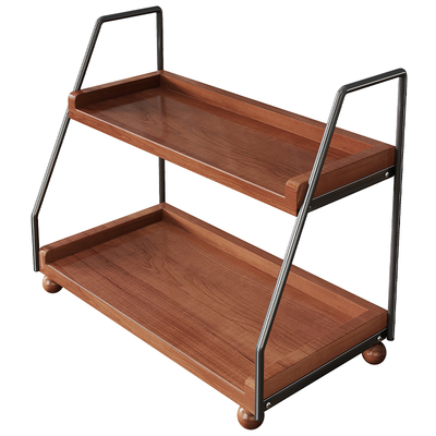 实木桌面餐桌水杯置物架