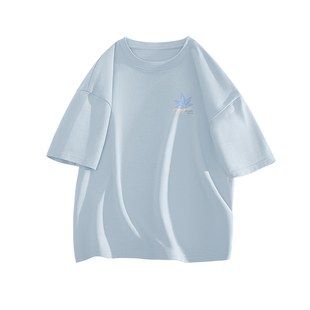 真维斯天蓝色短袖t恤男2026新款夏季纯棉半袖男款全棉男士上衣服L