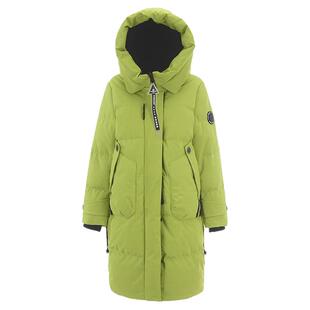 奥莱专柜品牌撤柜正品 YK冬装新款 户外保暖连帽长款外套鹅绒服女