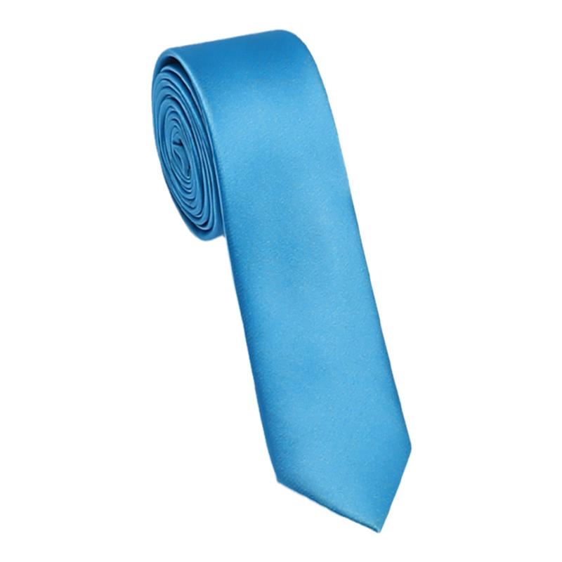玛莱曼斯MLMS 韩版纯色窄款小领带男女同款5cm蓝色细小时尚潮流