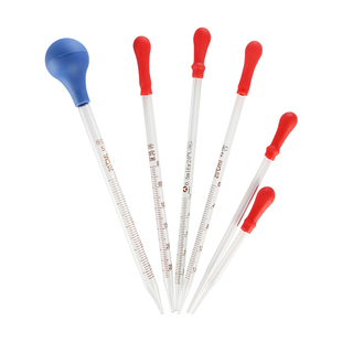 玻璃刻度吸管 篮吸球胶帽头滴管实验室移液管9 15cm 0.5 1 2 3 5 10ml加厚料制作