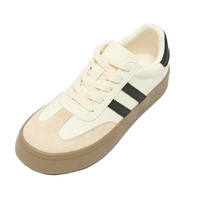 三福低帮板鞋男新款美式复古风黑白拼接德训鞋休闲百搭男鞋836382