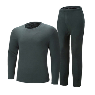 冬季寒区秋衣秋裤保暖衣加绒加厚当兵制式保暖内衣裤套装男橄榄绿