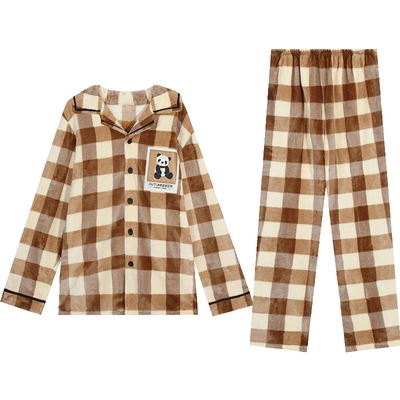 保暖法兰绒情侣睡衣秋鹿女