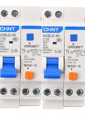 正泰空气开关带漏电保护器NXBLE-40双进双出小型断路器1P+N20A32A