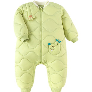 巴拉巴拉宝宝羽绒服连体衣婴儿爬服秋冬季款儿童加厚衣服外出服厚