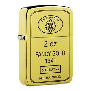 zippo正品打火机1941复刻小金砖黄铜外壳带编号防风煤油火机