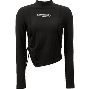 ONLY春季时尚修身假两件打底衫正肩字母T恤女|124302012