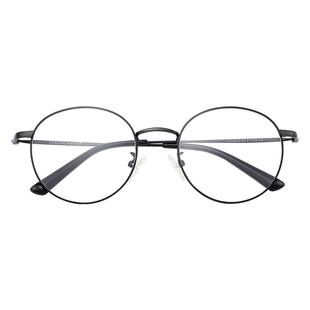 镜宴小圆框眼镜男女近视眼镜框素颜复古可配度数防蓝光变色3216