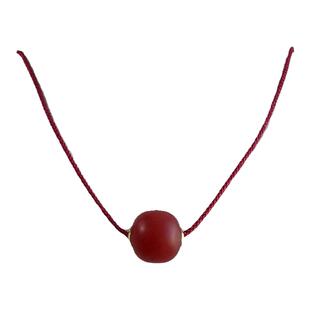 天然原矿保山南红玛瑙老型珠单颗锁骨链男女款项链宝石柿子红独家