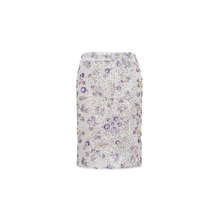 翎禾LINGHE-「花满市」珠片花朵半裙女时尚休闲短裙优雅