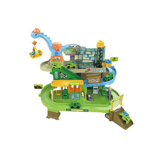 儿童恐龙工程火车轨道车玩具矿场闯关大冒险3岁以上5男孩汽停车场