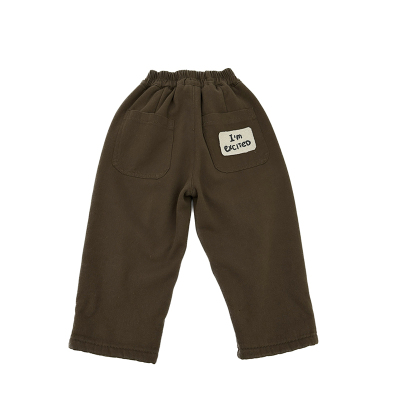 中小男童冬装长裤一体绒直筒裤子