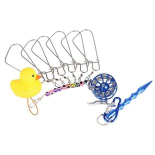 路亚活鱼扣锁鱼扣小黄鸭控鱼器不锈钢钢丝diy配件拴鱼绳装备大全