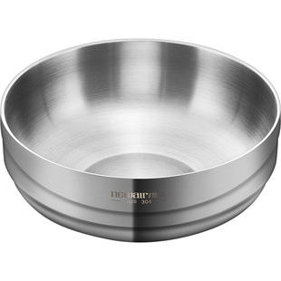 不锈钢碗304食品级 双层防烫大号汤碗家用吃饭餐具大面碗泡面专用