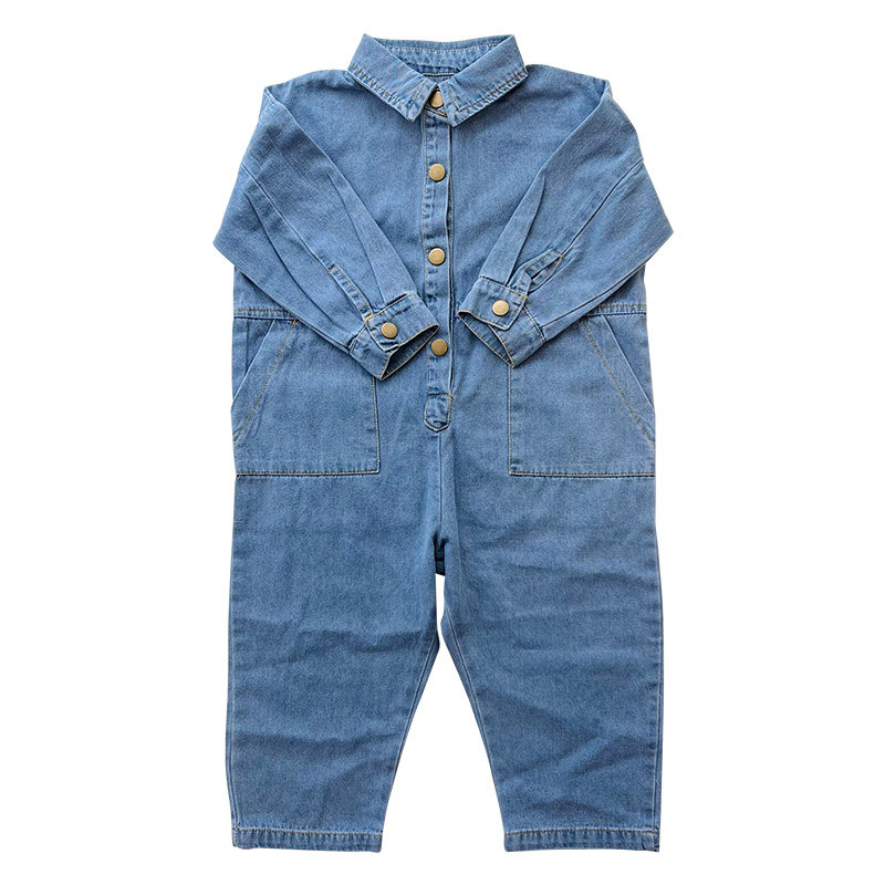 LIL SALLY KIDS 2023秋冬男女宝宝儿童休闲纯棉牛仔长袖连体衣裤