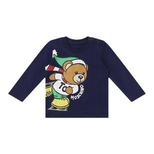 【新年特享5折起】Moschino/莫斯奇诺 婴童平纹针织T恤长袖上衣