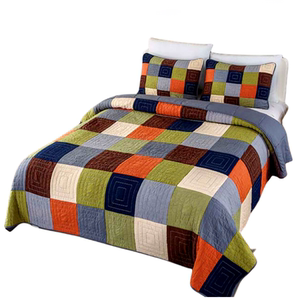 美式纯棉拼布高档床盖四季通用