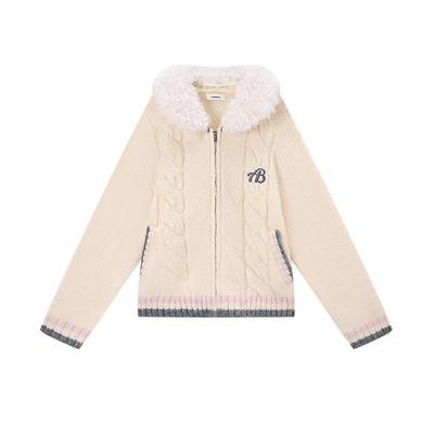 ablueberry麻花毛衣外套女秋冬