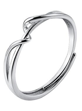 925银线条戒指简约时尚冷淡风潮