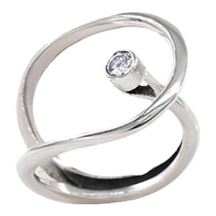 几何设计感戒指女复古时尚镂空开口指环夸张嘻哈个性食指戒