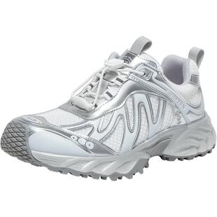 百思图2025秋季新款时尚银色老爹鞋厚底增高女运动休闲鞋D5886CM5