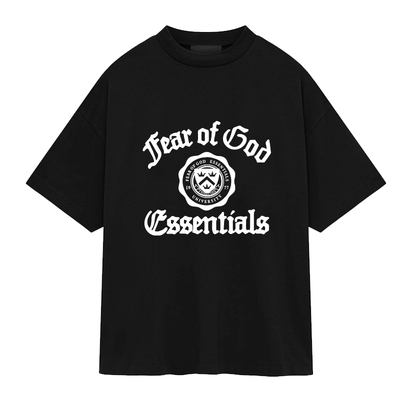FEAR OF GOD复线ESSENTIALS重磅纯棉短袖T恤男女宽松梵文徽章潮牌