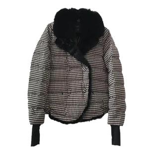 轻薄短款千鸟格大毛领羽绒服女冬季2025新款小个子小香风爆款外套