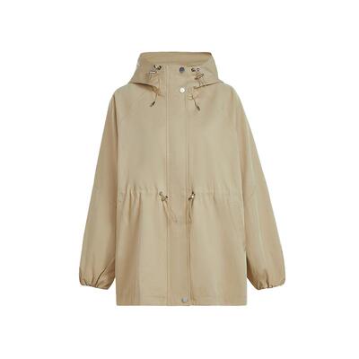 【爆款】FIVE PLUS小个子连帽风衣女收腰工装中长廓形外套26春款