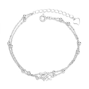 S999纯银diy双层手链女生轻奢小众设计精致三八妇女节礼物送女友