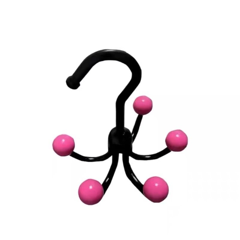 多巴胺旋转六爪挂钩挂帽子收纳神器门后衣柜吊带毛巾包包展示置物