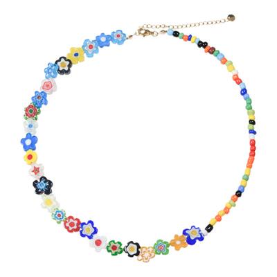 AWE迪丽热巴同款琉璃小花项链女