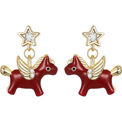 999银针鸿运飞马耳环女
