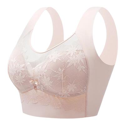 薄款大码内衣女无钢圈一体固定杯