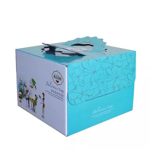 手提蛋糕盒6/8寸10寸12/14寸一体式生日蛋糕盒烘焙包装纸盒子包邮