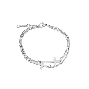 防弹少年团郑号锡同款双十架手链男女情侣混搭个性手链 学生饰品