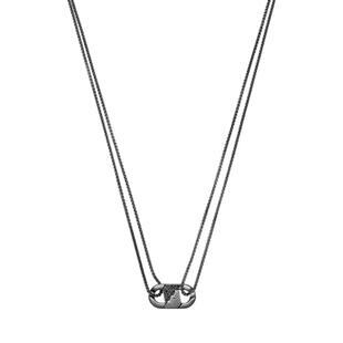 【礼物】EMPORIO ARMANI/阿玛尼春夏男士互锁双链鹰标龙虾扣项链