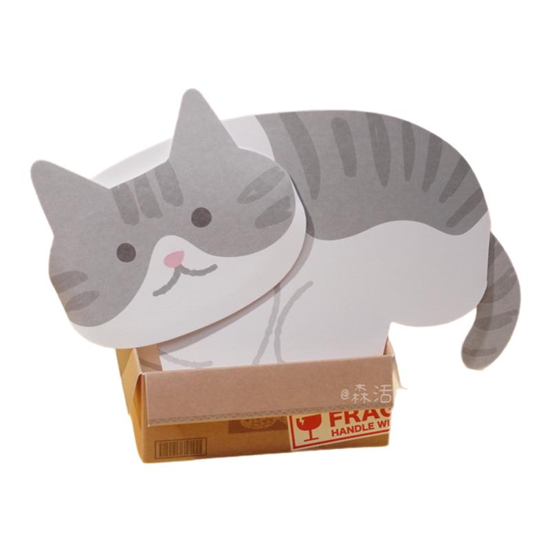 小猫咪纸箱牛皮纸快递箱立体贺卡摆件可爱软萌喵星人祝福万用卡片