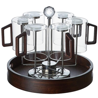 青苹果水杯套装家用高档待客茶杯玻璃杯客厅绿茶杯子高级轻奢精致