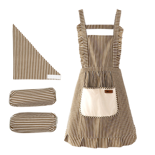 围裙2026新款套袖头巾透气上班穿做饭围腰厨房家用女工作服超好看