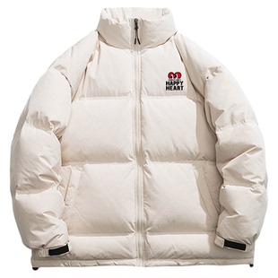 查尔斯桃心 羽绒服男冬季品牌印花2025新款立领加厚保暖冬装外套